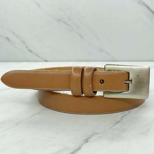 Emergere Brown Vintage Skinny Genuine Leather Belt